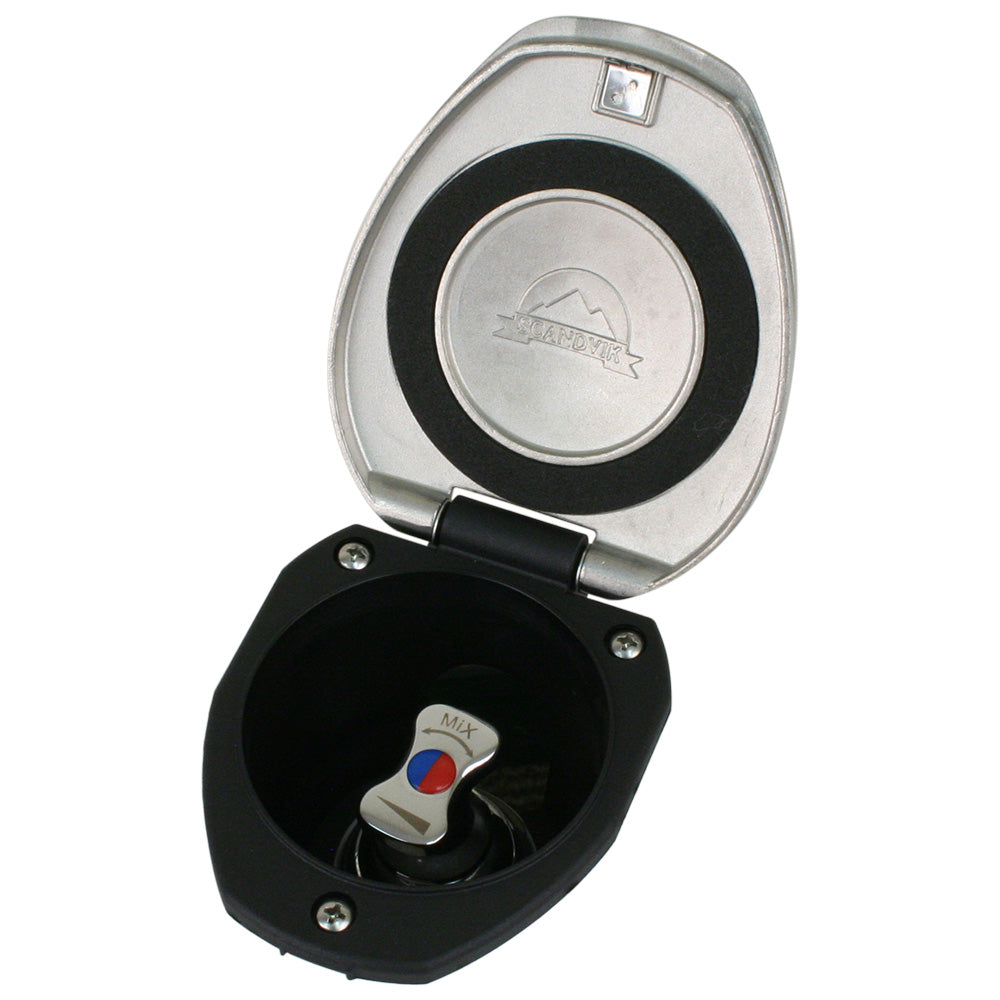 Scandvik Recessed T-Handle Mixing Valve – SS w/Black Cup [12127]