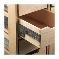 KV 8505-99 14 Bulk-10, 14in 150lb Side Mount 1in Overtravel Ball Bearing Drawer Slide, Anochrome, Left Hand Cabinet Member, Knape and Vogt