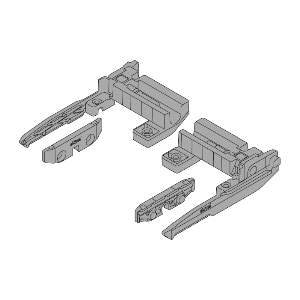 Pull-Out Shelf Lock Set for TANDEM and MOVENTO Orion Grey Blum 295H5700