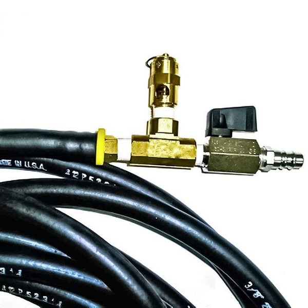Petersen 162-2038-50161 Hose, Lift Bag 16′ 150 Psi Black w/Shutoff & Relief Valve