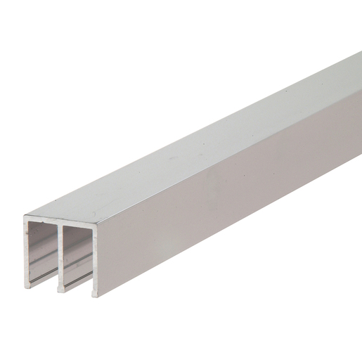 CRL 16790 Polished Aluminum Rollertrack Top Track, 2m Length, 21mm Wide, 18mm High