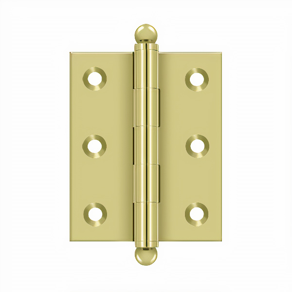 Deltana CH2520U3-UNL 2-1/2″ x 2″ Unlacquered Brass Hinge with Ball Tips