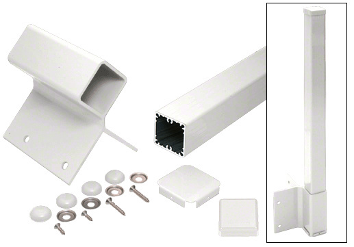 CRL 1FP942KW Sky White 42″ 100 Series 90 Fascia Mount Post Kit