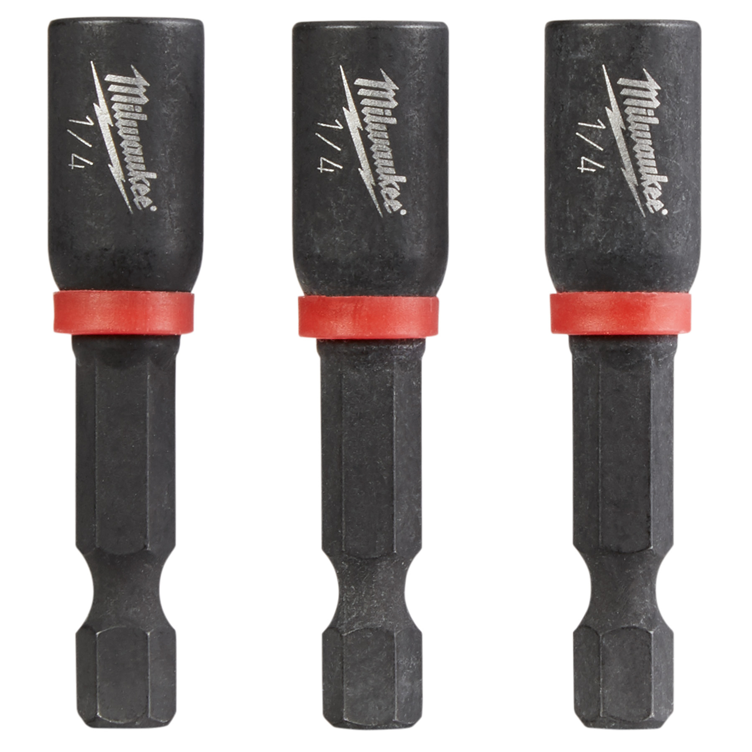 1/4 in. x 1-7/8 in. Shockwave Magnetic Nut Driver Bit (3-Pack)