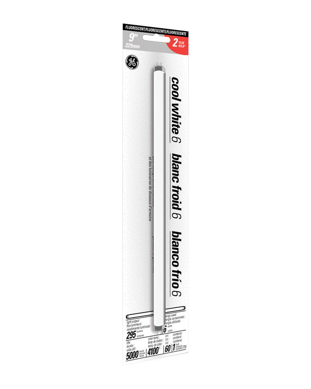 Fluorescent Light Bulbs, Cool White, 6 Watt, 9 In.