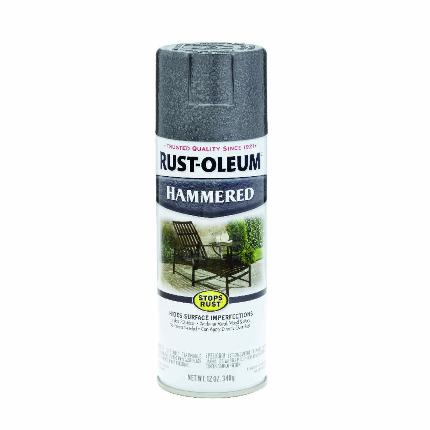 Stops Rust Hammered Finish Spray Paint, Gray, 12 Oz. Aerosol Can