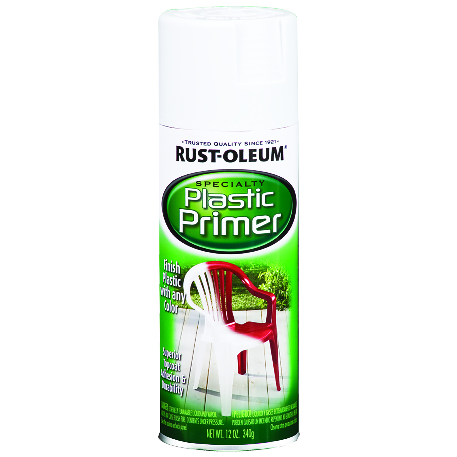 Specialty White 12 Oz. Plastic Spray Paint Primer For Indoor/outdoor Use
