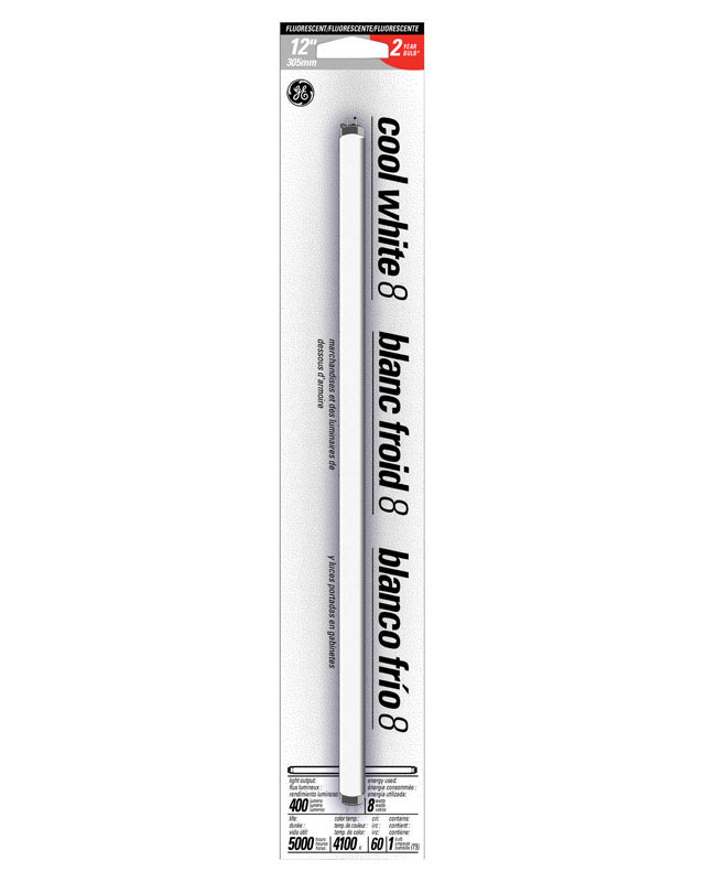 Fluorescent Light Bulb, Cool White, 12 In., 8 Watt