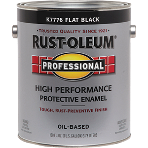 Professional Oil-based Flat Black Enamel Paint, 1 Gallon, Model K7776402