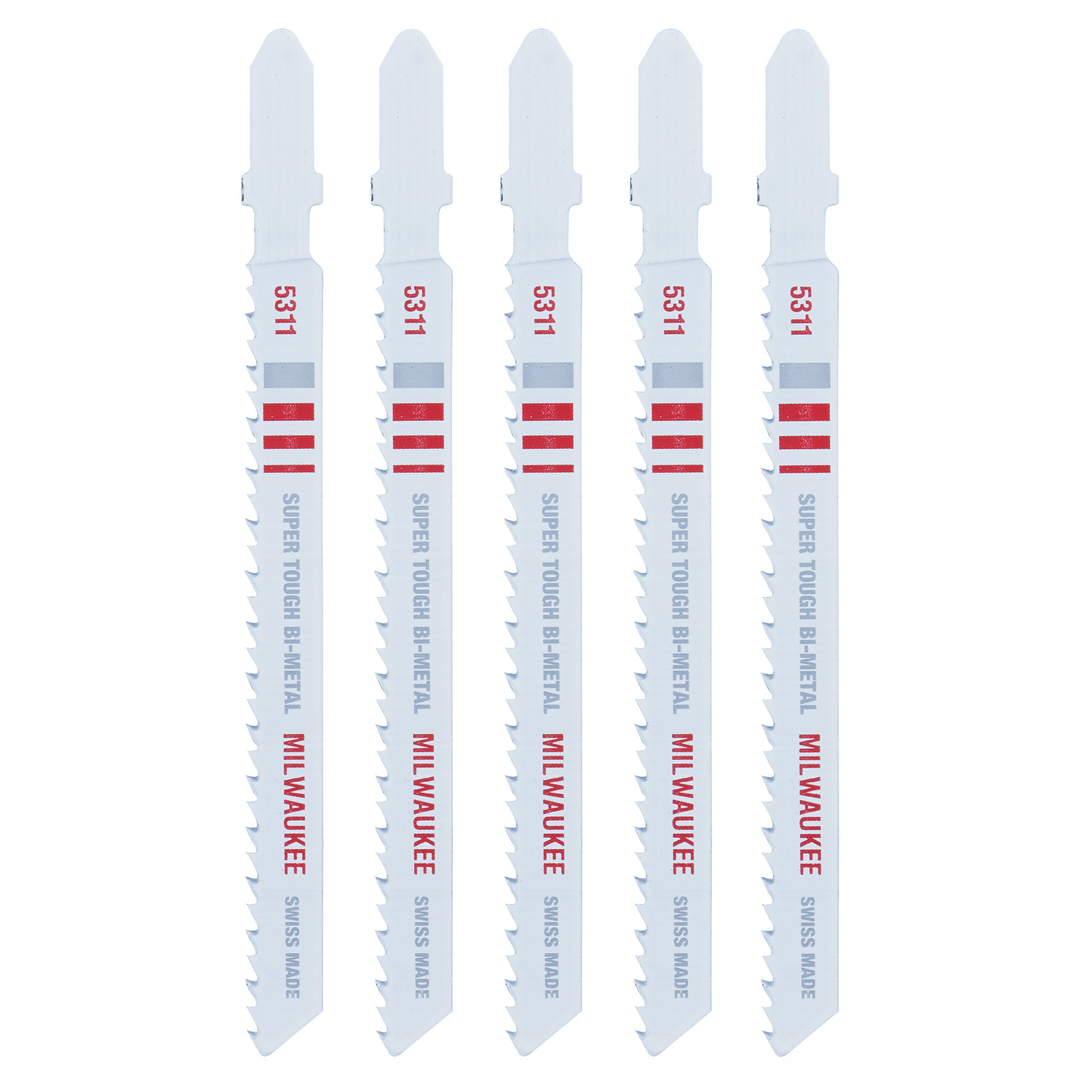 Milwaukee 4 in. Bi-Metal T-Shank Wood cutting Jig Saw Blade 10 TPI 5 pk