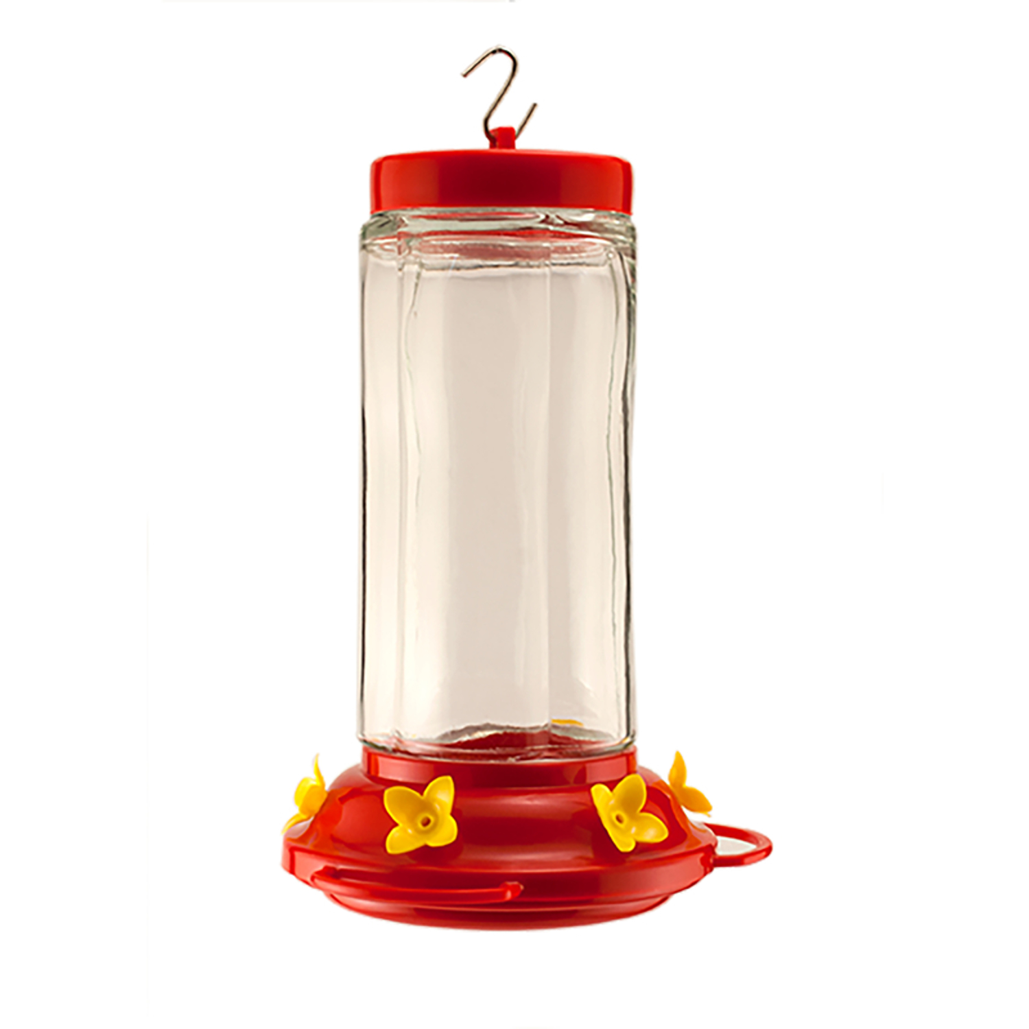 30 Oz Clear Glass Swirl Hummingbird Feeder With 6 Ports And 3 Perches