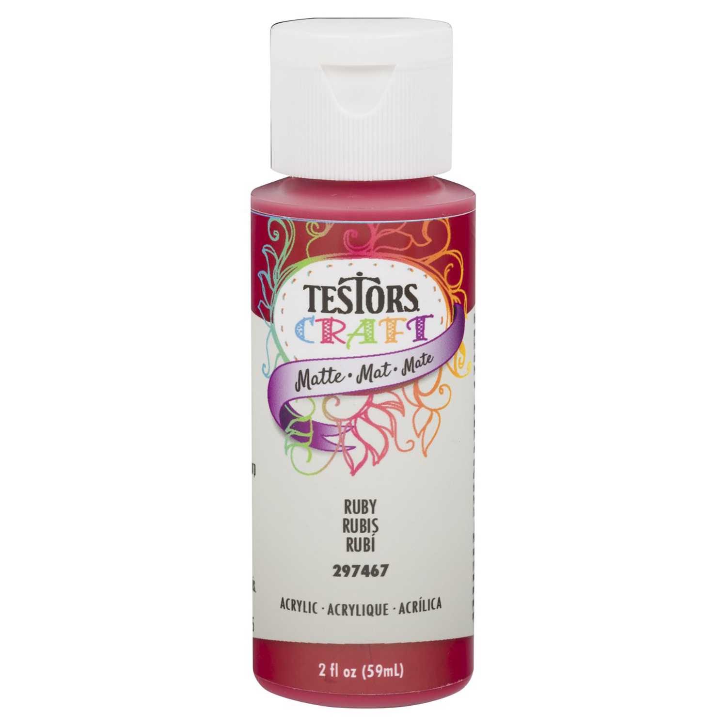 2 Oz. Acrylic Matte Craft Paint In Ruby – High Quality Waterbase Paint