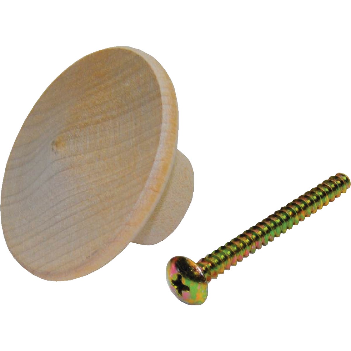 Bi-Fold Door Knob, Unfinished Birch, 1-3/4 In., 2-Pk.