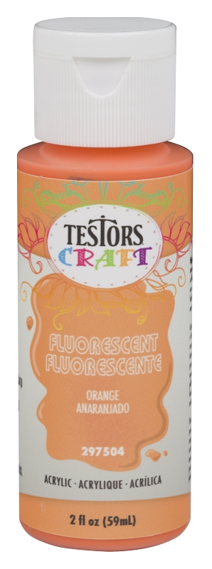Testors Craft Fluorescent Orange Acrylic Paint 2 Oz – Water-based