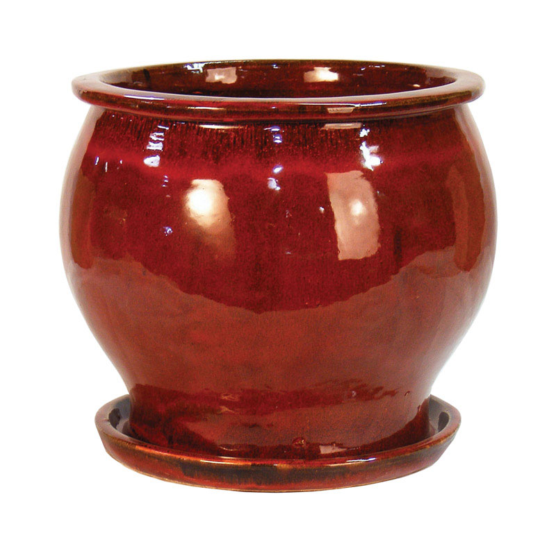 8 In. Studio Planter, Ceramic, Red