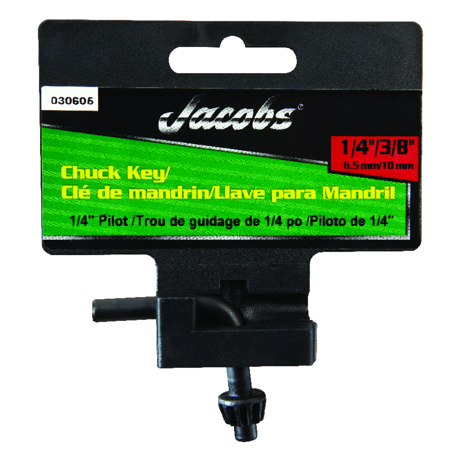 1/4 And 3/8 Inch L-handle Chuck Key With 1/4 Inch Pilot