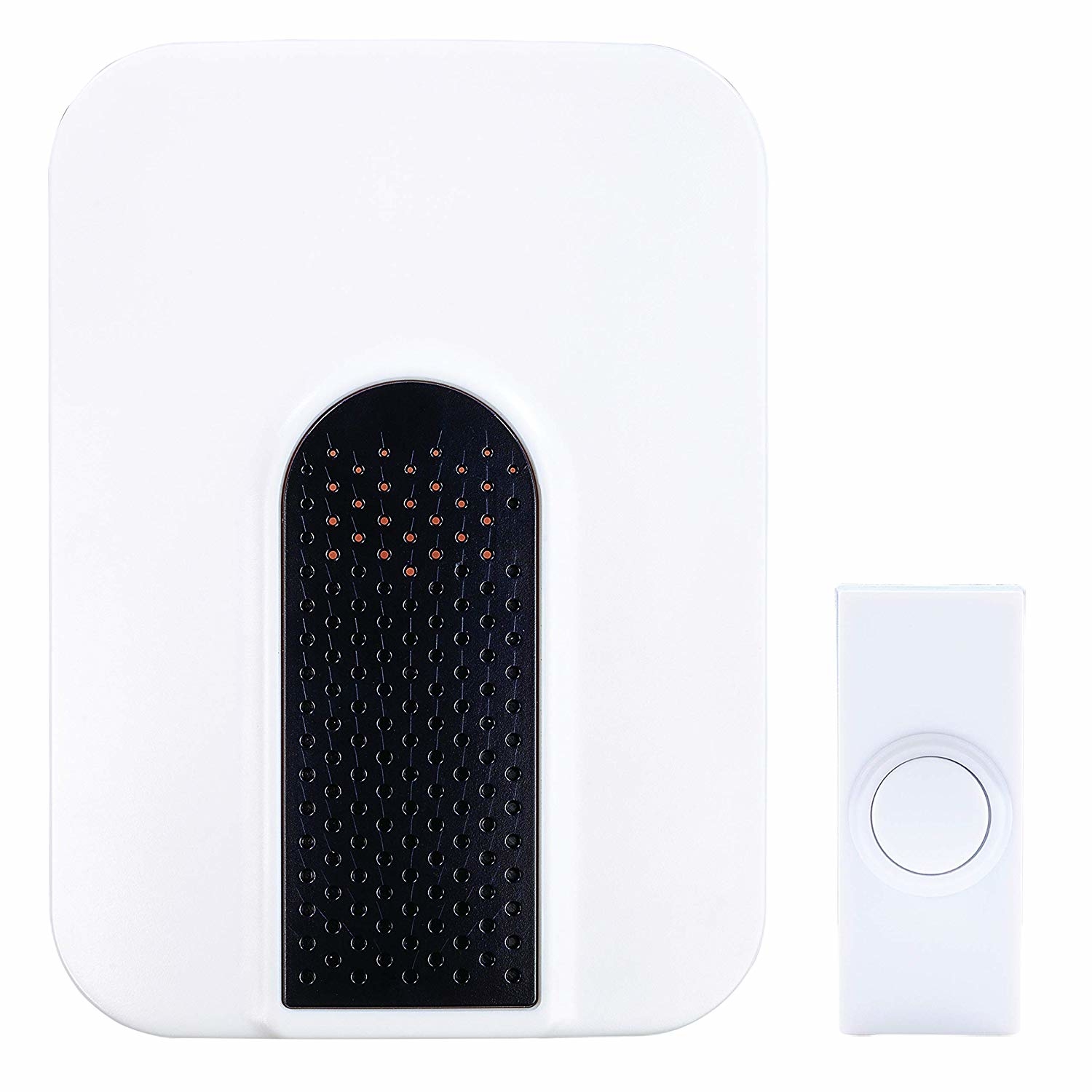 Wireless Door Chime Kit, Battery Operated, White With Black Accent