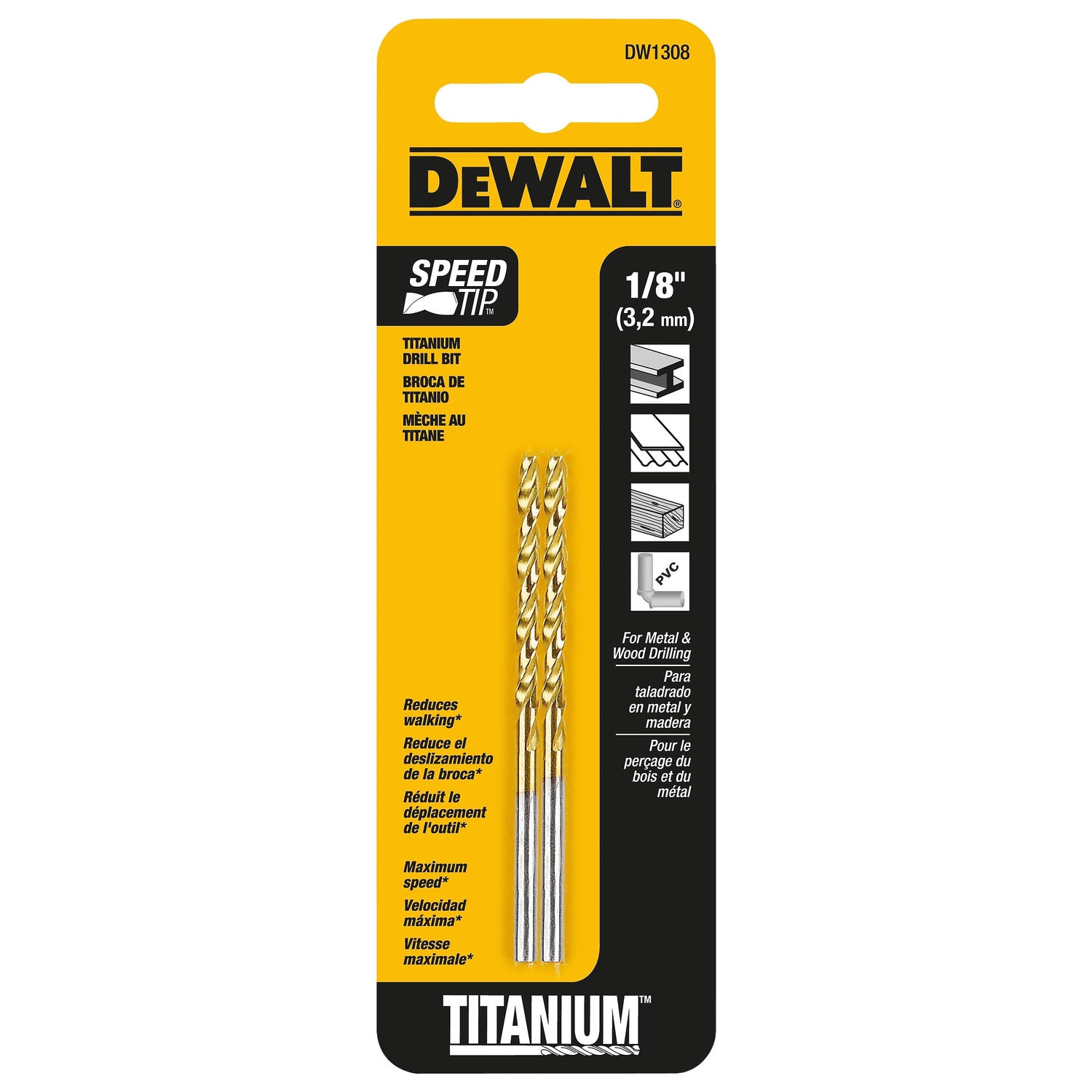 1/8 In. Titanium-Coated Drill Bit