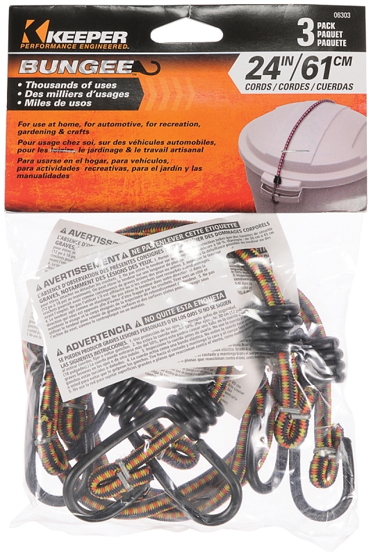 Bungee Cord, 24 In., 3-Pk.