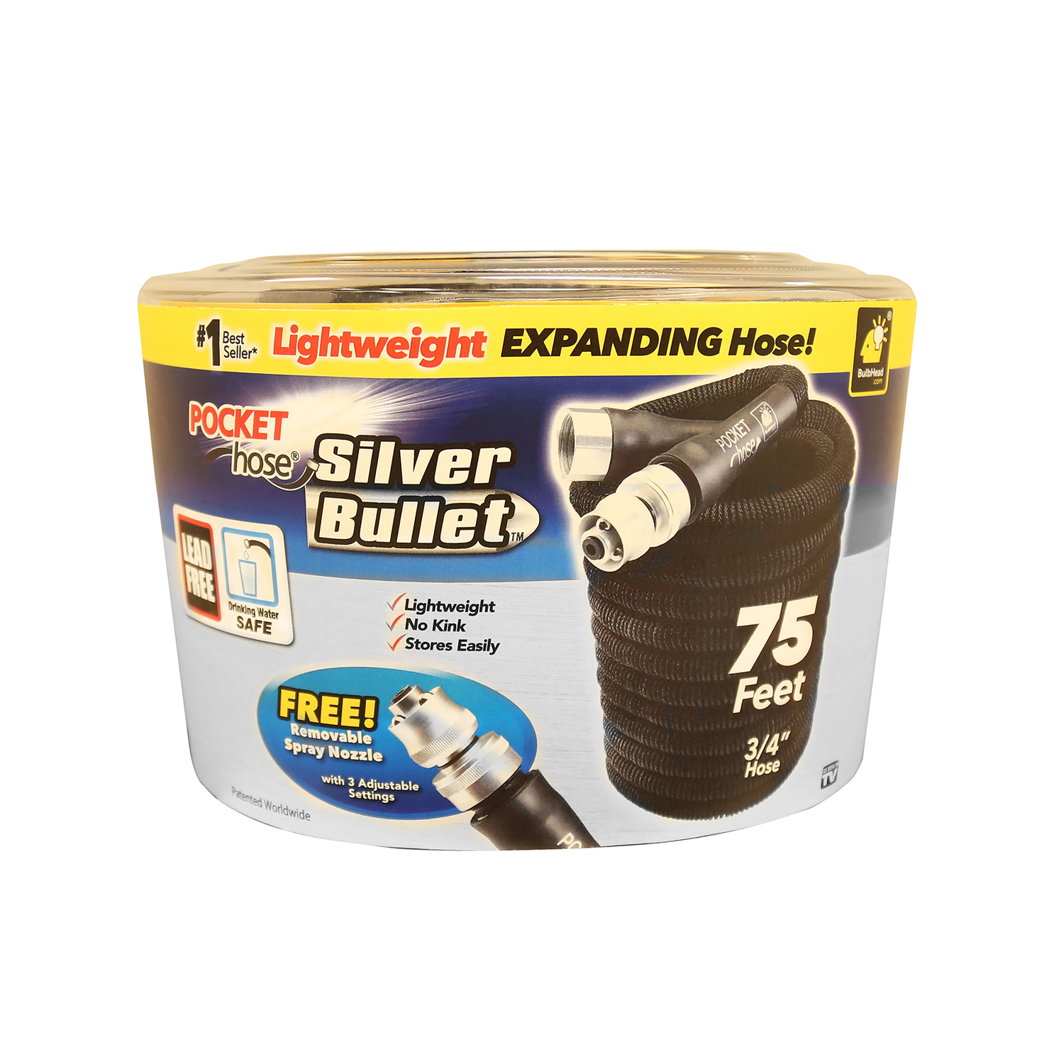 Silver Bullet 3/4 In. D X 75 Ft. L Lightweight Expandable Garden Hose