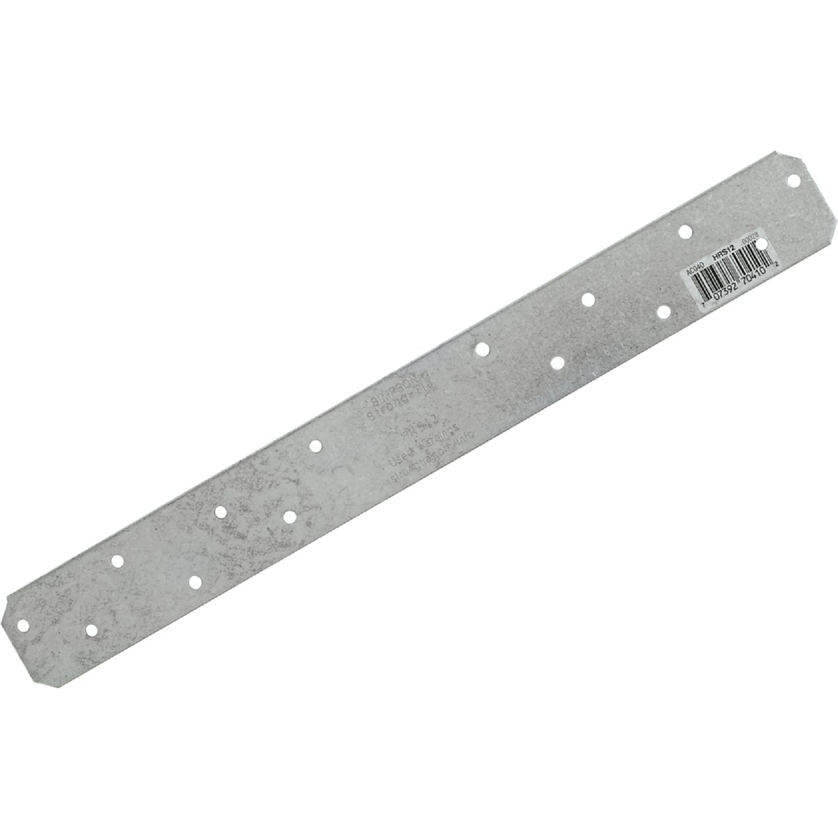 1-3/8 In. W X 12 In. L 12 Gauge Galvanized Steel Strap Tie