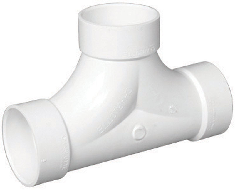 Schedule 40 DWV PVC 2-Way Cleanout Tee, 3 In.