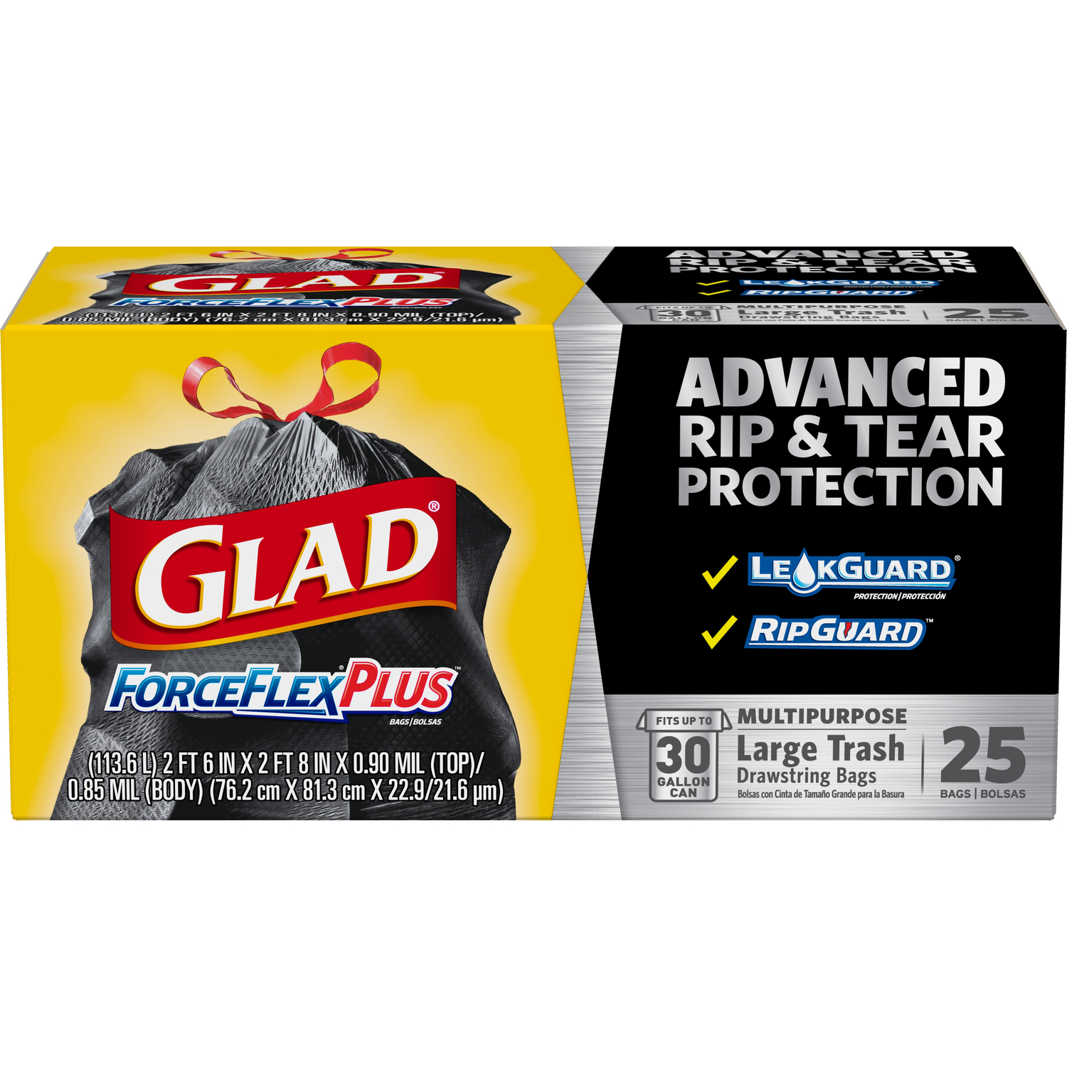 ForceFlex Outdoor Trash Bag, 30 Gallon, 25-Ct.