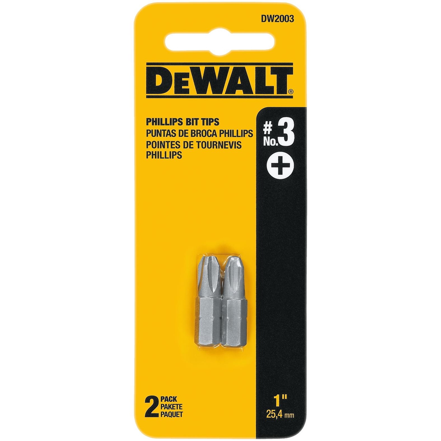 #3 Phillips Insert Bit Tip, 1 In.,2-Pk.