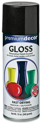 Premium Decor Spray Paint, Black Gloss, 12 Ounce, Model Pds2-aer