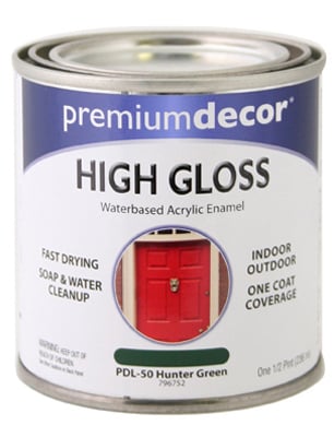 Premium Decor Hunter Green Gloss Enamel Paint, 1/2 Pt.