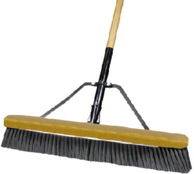 Job Site 24 In. Polypropylene Rough Surface Push Broom With Hardwood Handle