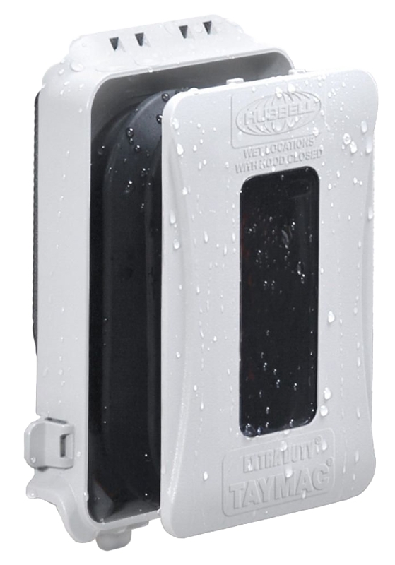 Taymac 1-gang Expandable Weatherproof In-use Outlet Cover, White