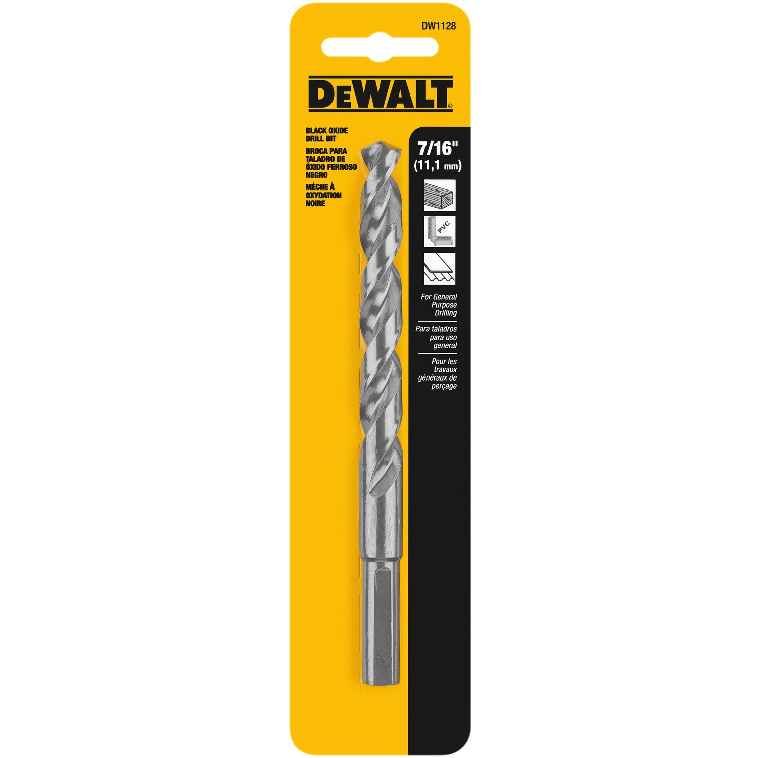 Black & Gold 7/16 In. X 5.59 In. L High Speed Steel Split Point Drill Bit