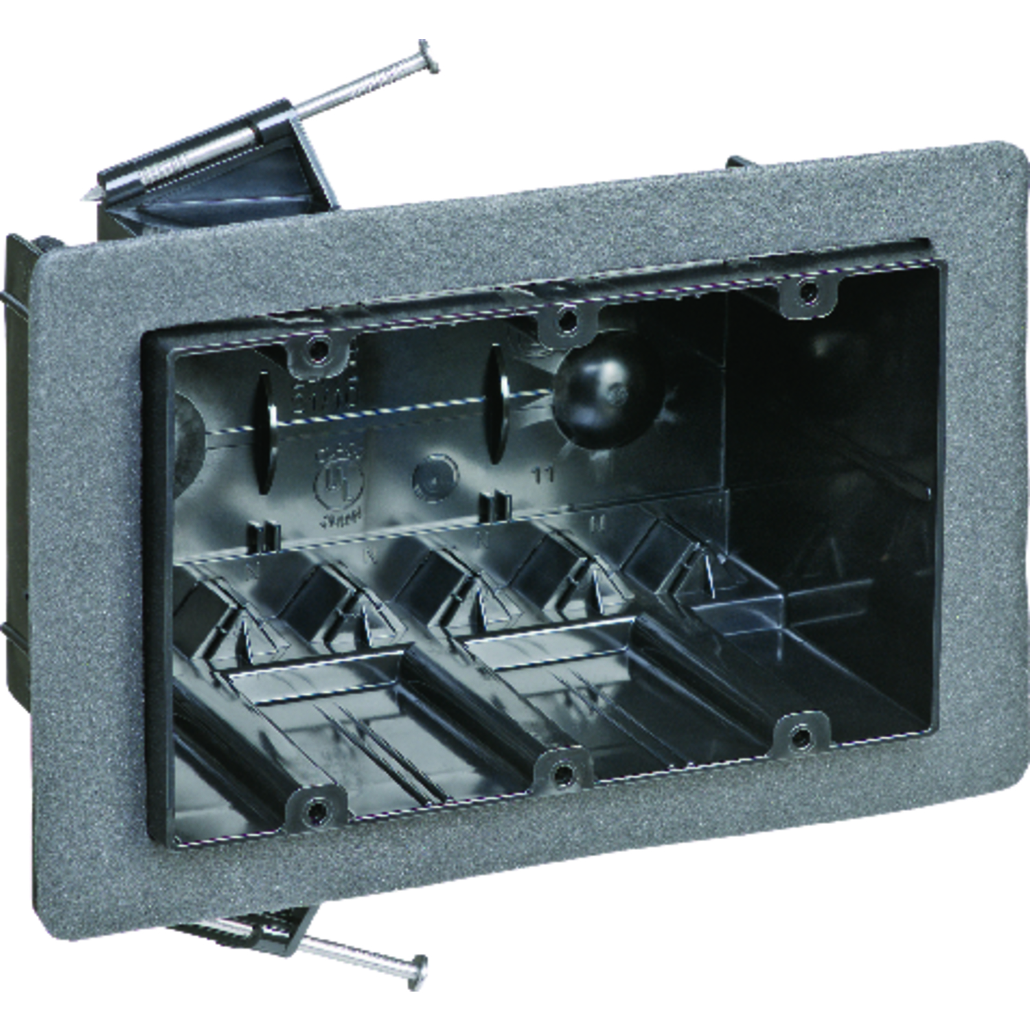 54 Cu In Rectangle Plastic 3 Gang Electrical Box Black Fn-354-v