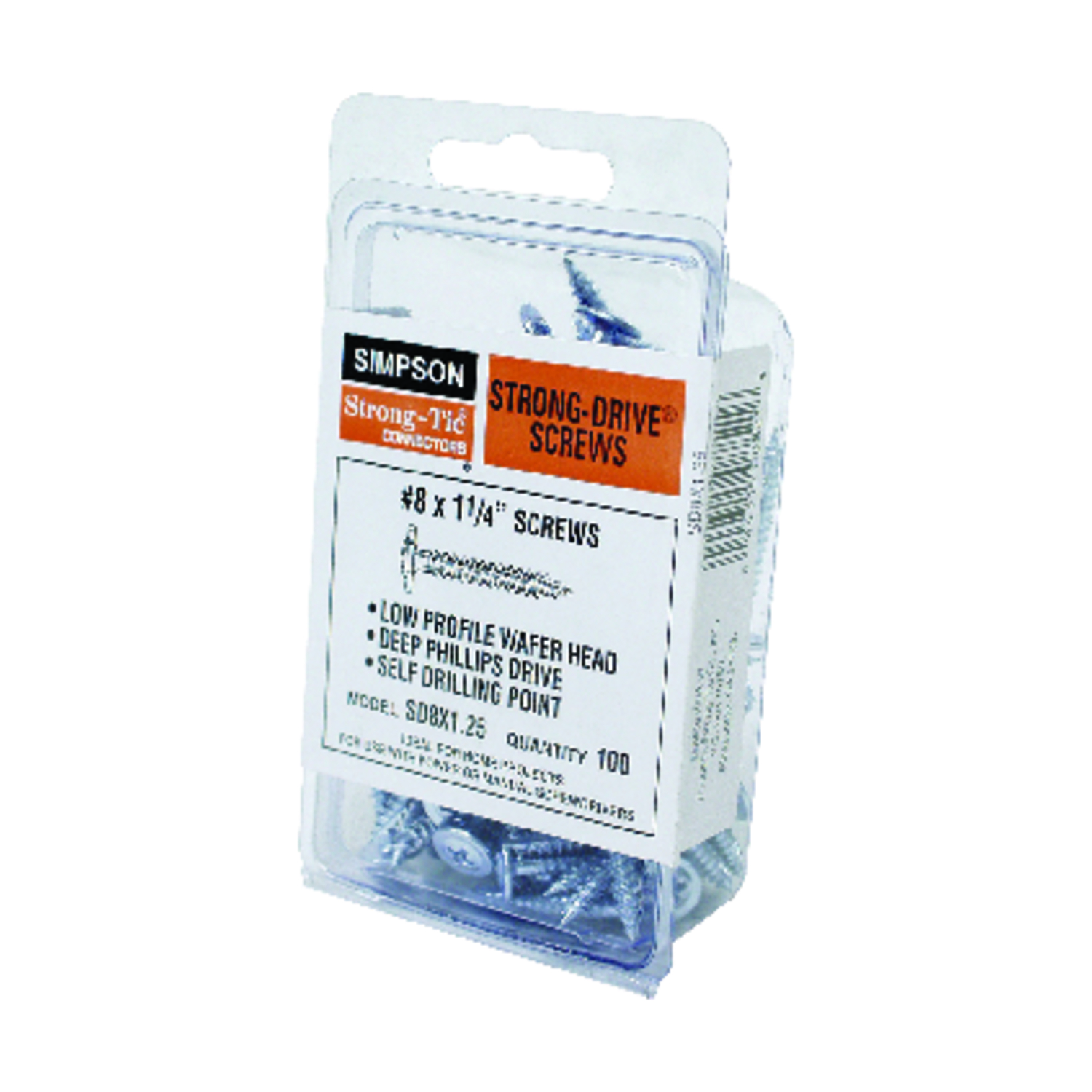 Strong Drive Wood Screws, #8 x 1-1/4 In.