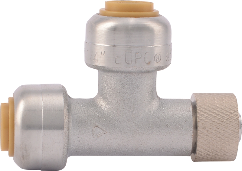 1/4 In. Ptc X 3/8 In. Brass Stop Valve Tee Adapter