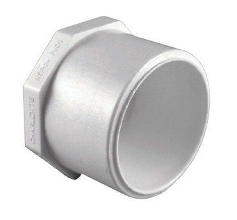 Schedule 40 PVC Plug Spigot, White, 1 In.