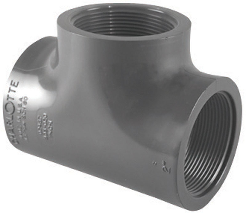 Schedule 80 PVC FPT x FPT x FPT Tee, 1-1/4 In.