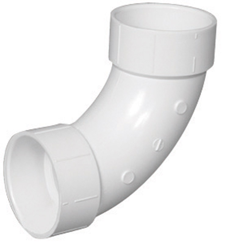 Schedule 40 DWV PVC Long Sweep 90-Degree Elbow, 4 In.