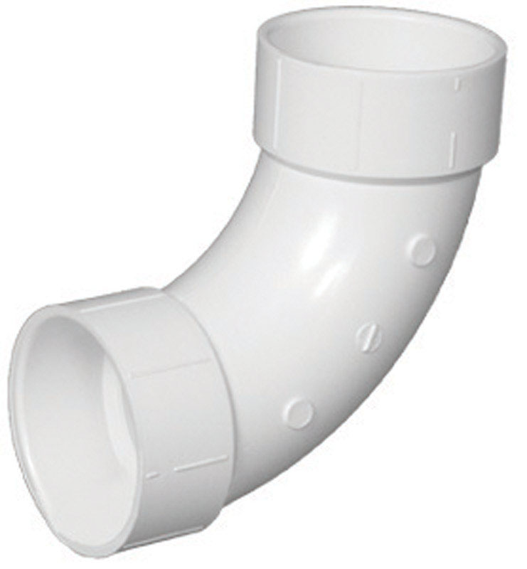 Schedule 40 DWV PVC Long Sweep 90-Degree Elbow, 1-1/2 In.