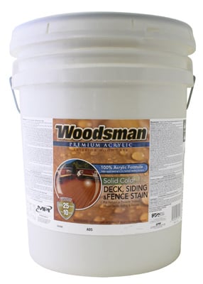Woodsman Acrylic Deck, Siding & Fence Stain, Solid-color Neutral Base, 5 Gallons