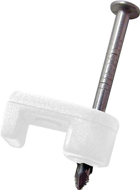 Coaxial Cable Staple, White, 1/4-In., 50-Pk.