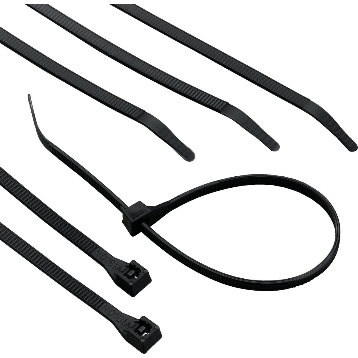 Cable Ties, Black Nylon, 11 In., 8-Pk.
