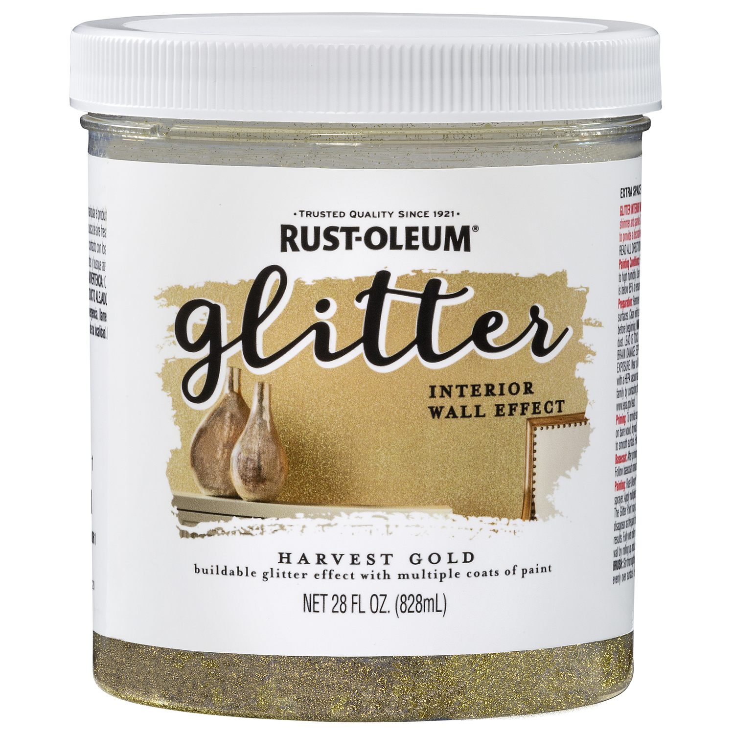Glitter Interior Wall Effect Paint, Harvest Gold, Qt.