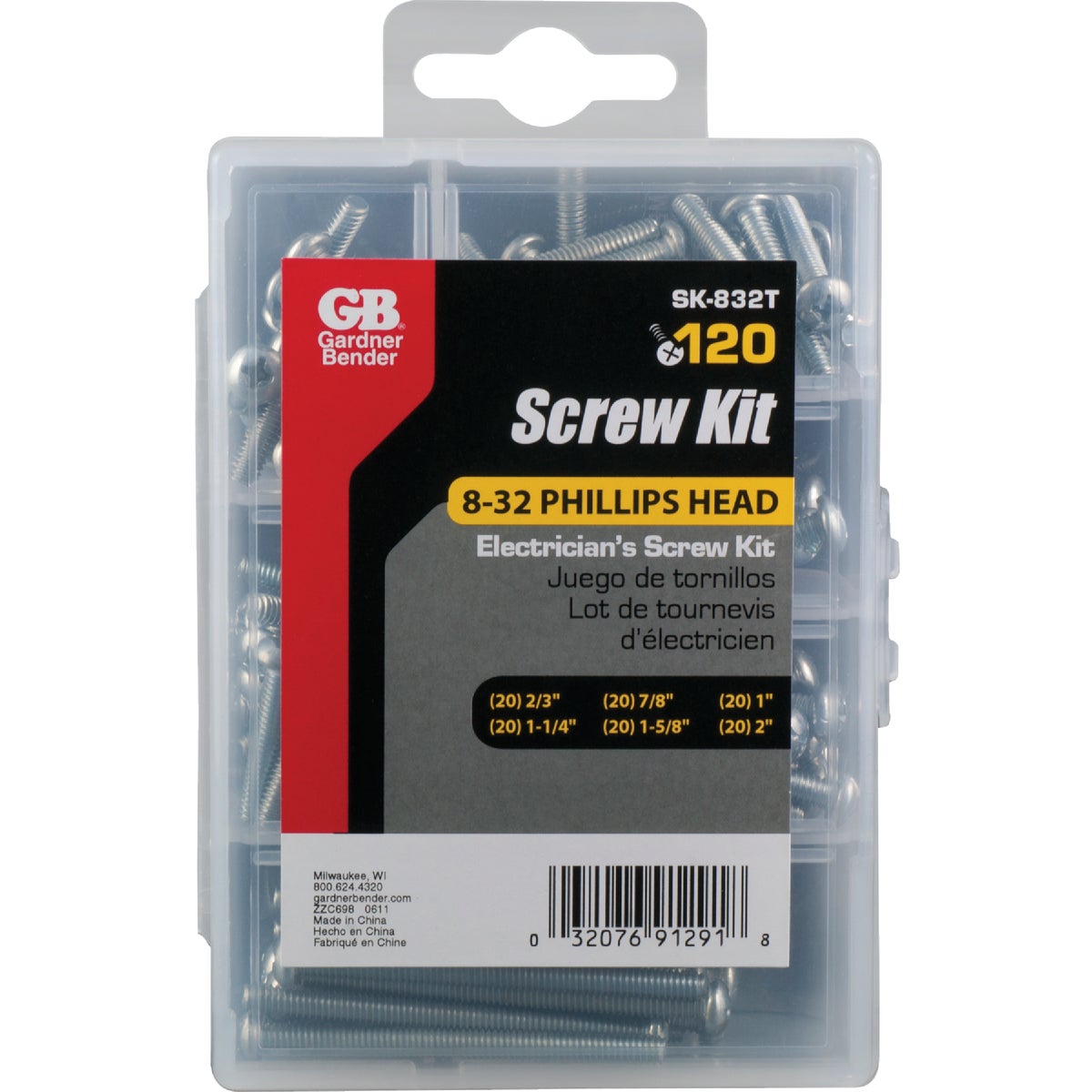 Electrician’s Wall Plate Screw Kit, 8-32