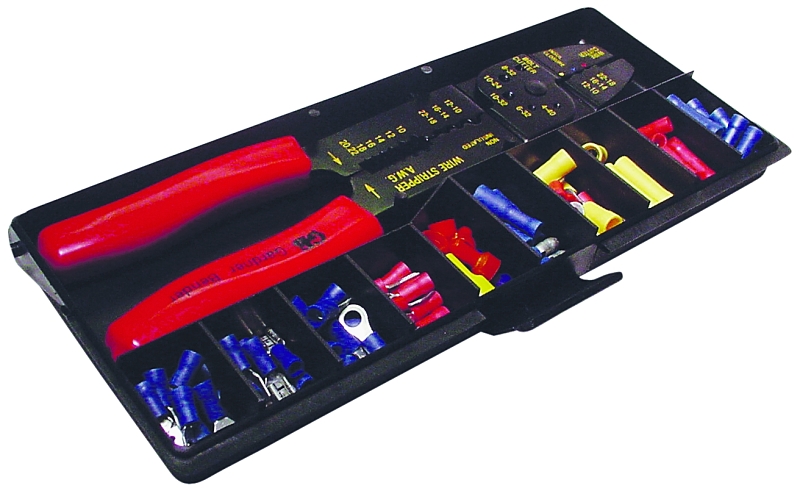 Gk-15n Steel Stripper & Crimping Tool Kit With 100 Assorted Terminals