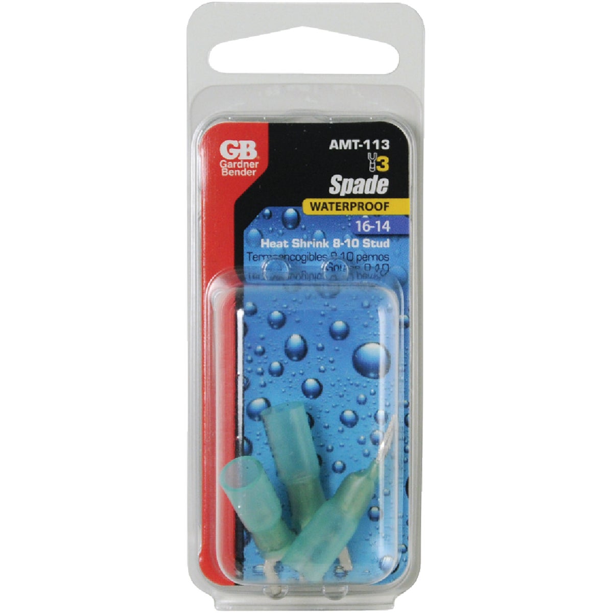 Spade Terminal, Heat Shrink, 16-14 AWG, 8 Stud