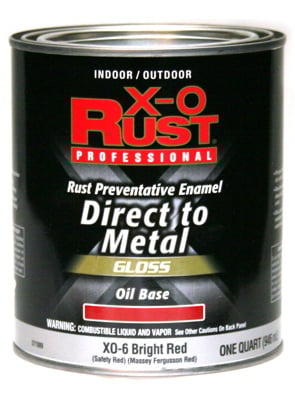Premium X-o Rust Anti-rust Oil-base Enamel, Bright Red Gloss, 1 Quart