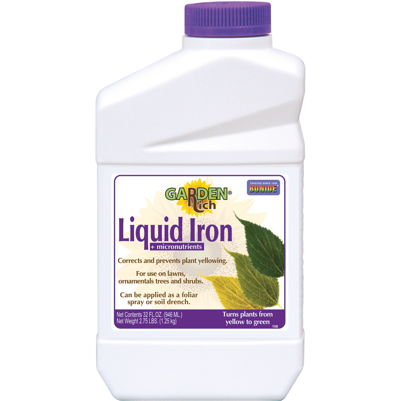 Garden Rich Liquid Concentrate Plant Food 32 Oz – Iron Fertilizer For Lawns & Shrubs