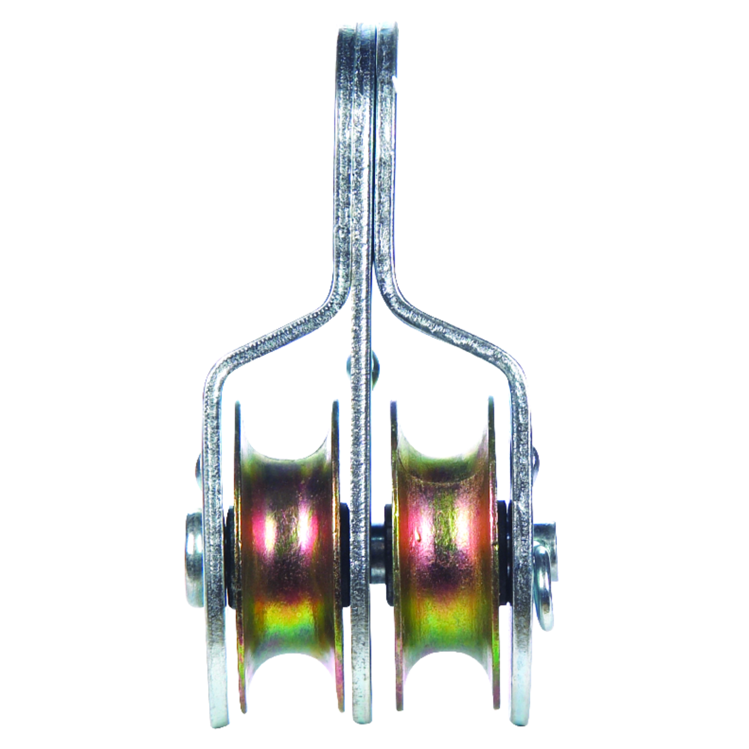 1.5 In. Zinc Plated Steel Fixed Eye Double Sheave Rigid Eye Pulley – Heavy-duty